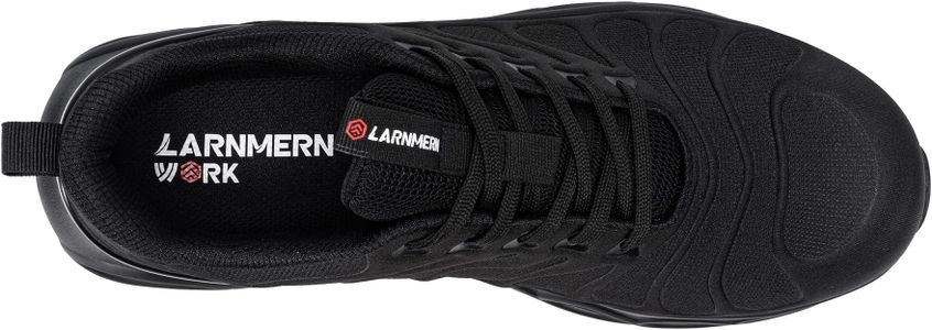 LARNMERN Steel Toe Safety Trainers, Black – Men’s Size 9 UK