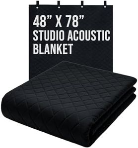 Boxer Studio Sound Dampening Blanket 48" x 78" - Door - Window - Diamond Pattern Insulated Blanket, Light Blocker, Sound Absorbing - Grommets and Loops