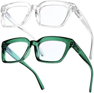 IBOANN B0B12TTRDP, oversized two pack Blue light glasses Clear+basil Green