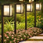 Solar Pathway Lights Outdoor, 6 Pack 24" Large Outdoor Solar Lights for Outside, Super Bright Solar Powered Outdoor Lights, Waterproof Solar Garden Lights for Yard Patio Landscape Walkway Decor, Gifts