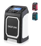 DigiFunk Work Site Radio | USB Rechargeable | DAB+, DAB, FM, Bluetooth, AUX Input | IP65 Waterproof Rugged Durable Design | Perfect for Builders, Outdoors, Warehouse, Garage, DIYer, Shed