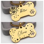 Luigi Customized Name and Address tag for Pet,Engraved Name ID Tag for Dogs,Stainless Steel Bone Dog Tag,Personalised Puppy Dog Tag,Dog ID Tag