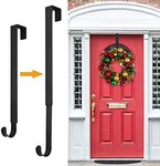 HEYHOUSE Wreath Hanger,Easter Decorations Adjustable Wreath Hanger for Front Door Decor from 14.9-25",Over The Door Hooks Organizer 20 lbs Larger Door Wreath Hanger Christmas Wreaths Decorations Hook