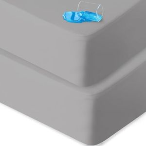 Waterproof Toddler Sheets for Crib Mattress Protector 2 Pack, Ultra Soft Microfiber Crib Mattress Sheet, Toddler Baby Crib Mattress Cover Sheets for Boys and Girs, Grey