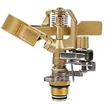 Twinkle Star 1/2 Inch Brass Impact Sprinkler, Heavy Duty Sprinkler Head with Nozzles, Adjustable 0-360 Degrees Pattern, Watering Sprinklers for Yard, Lawn and Grass Irrigation (1)