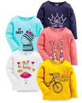 Kuchipoo Girls Full Sleeves Regular Fit Cotton T-Shirt (2-3 Years, Multi 1)