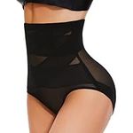 SIMIYA High Waisted Tummy Control Knickers, High Waist Shapewear for Women Tummy Control, Comfortable Body Shaper Panty, Black L