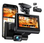 iZEEKER 4K Dash Cam Front and Rear with Wi-Fi, GPS, Dual Dash Camera for Cars with 32GB Card, 3'' IPS Touchscreen, WDR, Night Vision, Parking Mode, 2 Mounting Options