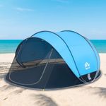 Night Cat Pop Up Beach Tent: Beach Shade Sun Shelter for 3 4 Person Family Picnic Camping UPF50+ UV Protection