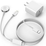 Upgraded 2-in-1 Apple Watch Charger and iPhone Charger with Fast USB C Charging Cable [Apple MFi Certified] 20W Wall Charger Block - for Apple Watch Series SE/9/8/7/6&iPhone 14/13/12/11