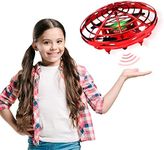 Hand Operated Drones for Kids or Adult, Mini Drone Flying Ball Toy, Scoot UFO Hand Free Infrared Sensing Drone Toys for Boys and Girls Holiday and Birthday Gifts (Red)