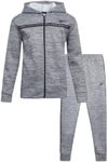 Reebok Boys' Sweatsuit Set - 2 Piece Fleece Hoodie Sweatshirt and Jogger Sweatpants (4-7), Medium Grey Cationic, 4