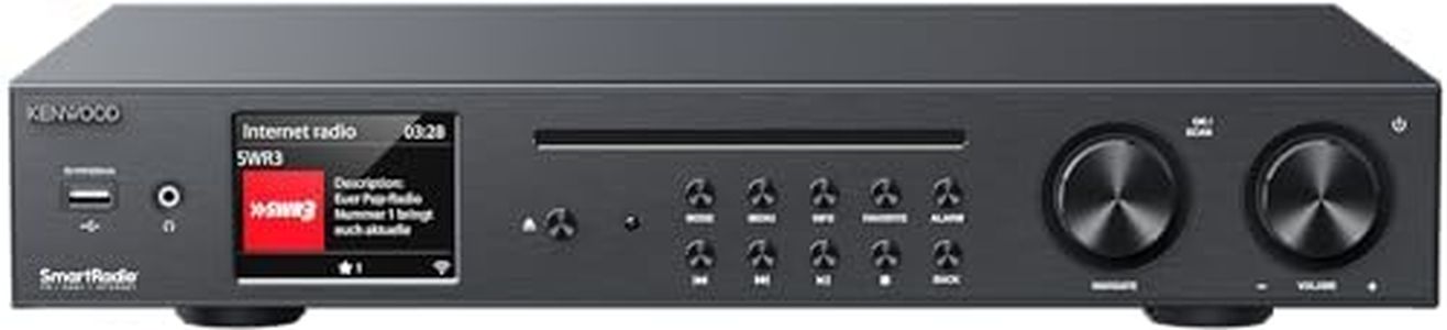 Kenwood KR-W8000SCD - Smart HiFi-CD Receiver mit 3,2" TFT, 60 W RMS, WiFi Internetradio, DAB+, UKW, CD, USB, Spotify (HiFi), Deezer, Bluetooth, Phono, Coax, TOSLINK, Sub-Out, OKTIV, Schwarz