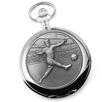 De Walden Mens 40th Birthday Gift Mother of Pearl Football Engraved Pocket Watch 40