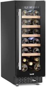 Baridi 20 Bottle Slim 30cm Built-In Wine Cooler with Digital Touchscreen Controls - DH203