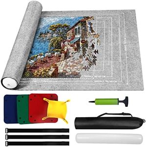 Puzzlematte 2000 Teile, Filz Puzzle Matte Grau, Puzzle Mat Roll, Puzzle Aufbewahrung Puzzlematte Zum Rollen, Puzzle Unterlagen Puzzlepad Puzzlerolle, Puzzleteppich