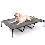 petizer 48" Elevated Dog Bed for Extra Large Dogs, Outdoor Dog Cot Bed Waterproof, Raised Cooling Pet Bed, Washable Breathable XXL Dog Bed with Supporting Bars - Up to 200 LBs, Indestructible, X-Large