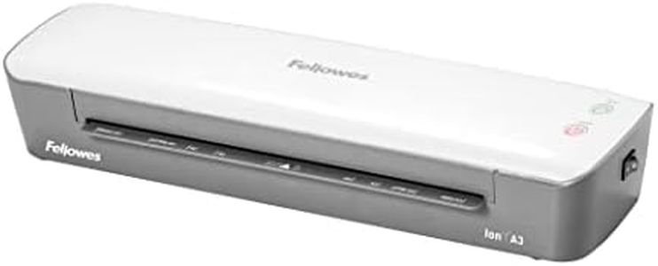 Fellowes Plastifieuse Ion A3 avec 10 pochettes, pour feuille plastifieuse A3 80-125 microns, temps de chauffe rapide 4 minutes, bureau, maison, loisirs créatifs, 30 cm/min, 4560201