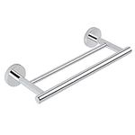 Sayayo Hand Towel Holder Double Towel Rail Wall Mounted 30CM Chrome Towel Ring for Bathroom, SUS304 Stainless Steel Round Base Style, EGYT3002-C