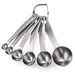 Measuring Spoons: U-Taste 18/8 Stainless Steel Measuring Spoons Set of 6 Piece: 1/8 TSP, 1/4 TSP, 1/2 TSP, 1 TSP, 1/2 tbsp & 1 tbsp Dry and Liquid Ingredients