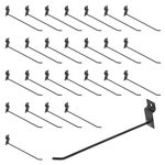 sourcing map 50pcs Slat Wall Hooks, 8 Inch/200mm Metal Slat Wall Accessories Slat Wall Panel Hooks Pegboard Grid Wall Hooks for Commercial Retail Exhibition, Garage Shop Supermarket (Black)