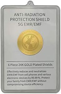 24K Gold Anti-Radiation Protection Shield (Sticker) - 6 Pack - Radiation Blocker, Protection from Electromagnetic Radiation (EMR/EMF) emitting from Cell Phones, Laptops, Tablets and various devices