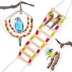 Buraq 2 Pcs Bird Toys Basic - Bird Ladder | Hanging Chewable Bird Toy Made with Bamboo | Suitable for Birds (Basic - Bird Toys)