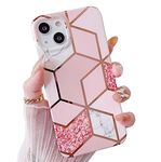 MVYNO Gorgeous Cover for iPhone 13 case | Pretty Beautiful Pink Protective Case for Women & Girls (Soft Flexible | Silicone | case Made for iPhone 13 Cover, Bling Pink)