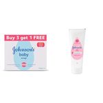 Johnson & Johnson Baby Soap For Bath Combo Offer Pack, 100G (Buy 3 Get 1 Free) & Johnson's Baby Cream For Summer, 100G