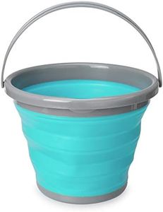 Navaris Seau Pliable 10L - Seau Portatif Usage Intérieur et Extérieur - Rangement Rétractable Idéal pour Camping Pêche Ménage Lessive Jardinage