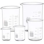 Graduated Glass Measuring Low Form Beaker Set 50ml 100ml 250ml 400ml 600 ml