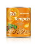 Marigold Health Foods Fermented Vegan Tempeh Slices - Gluten Free - Ready to Eat Fermented SOYA Beans in Spring Water - 280g (Pack of 3)