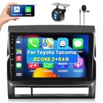 8 CORE 2G+64G Car Radio for Toyota Tacoma 2005-2013 with Wireless CarPlay/Android Auto, Podofo 9” 1280 * 720P IPS Touch Screen Stereo Android 13 GPS WiFi Bluetooth DSP SWC + HD Backup Camera