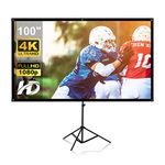 Projector Screen,Projector Screen with Stand 100" Portable Projection Screen 16:9 4K HD Projection Movies Screen for Indoor Outdoor Home Theater Backyard Cinema Trave…