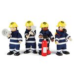 Tidlo Wooden Firefighter Figures Set with Accessories