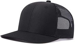 FREEBIRD99 Trucker Hat for Men & Women Adjustable Snapback Outdoor Mesh Cap (Black/Black)