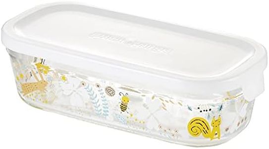 iwaki B3246-SNF Heat Resistant Glass Storage Container, Butter Case, Shinji Kato, Scandinavian Garden, Rectangle, 16.9 fl oz (500 ml)