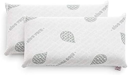 Textilhome - Lot de 2 Oreiller en Mousse Viscoélastique -70 cm (Mousse à Mémoire de Forme) - Tissu écologique Aloe Vera - Housse à Double Fermeture éclair. Adaptatif thermorégulé.