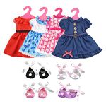 Doll Clothes, Lance Home 4sets Party Dress Summer Clothes Outfits Shoes For 18 inch American Girl (12Pcs), Random Color