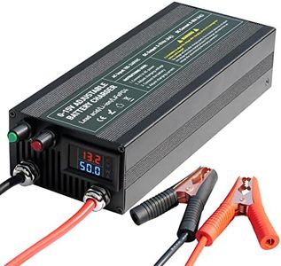 C60A 12V High Power Lifepo4 Charger Smart Battery Charger Maintainer with 0-15V Adjustable Current and Voltage, 12.6V Portable Power Adapter for 14.6V LiFePO4 Lithium Iron Rechargeable Battery