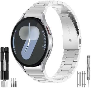 T Tersely Band Strap for Samsung Galaxy Watch 7/FE/6/5/4 Band 40mm 44mm, 20mm Solid Stainless Steel Metal for Watch 6/4 Classic 43mm 47mm/42mm 46mm, Watch 5 pro 45mm,Business Band for Men Women