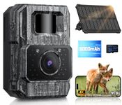 MAXDONE Wildlife Camera WiFi Bluetooth - 4K 64MP Solar Infrared Trail Camera with Night Vision Motion Activated, IP66, 0.1s Trigger, 6000mAh Built-in Battery Rechargeable for Garden Monitoring