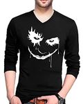 Touch Me Fashions Stylish Mens Casual Wear Joker Full Sleeve V Neck Black (S) Tshirt