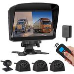 VSYSTO 4CH Truck Dash Cam 360 Surveillance DVR Recorder Backup Camera w/GPS 7.0'' Monitor Waterproof 1080P Front & Side (Left/Right) & Rear View IR Night Vision for Vehicles Semi Truck Trailers