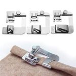 YEQIN 3 Pcs Adjustable Rolled Hem Foot (1 Inch, 1/2 Inch, 3/4 Inch) Sewing Machine Presser Foot Hemmer Foot Set For Singer Brother Janome Babylock Juki