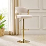 Home Centre | Modern | Swivel | Metal | Bar Stools | Beige | 1 Year Warranty