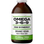 OMEGA 3-6-9 SYNERGY: Organic / Vegan / 225,000MG / 240ml. Optimal Omega 3 6 9 With Hemp Oil. Extra Strength + High Potency for Joints / Pain / Inflamation / Heart / Brain / Stress / Beauty. Rich in GLA. Natural Hemp Flavour