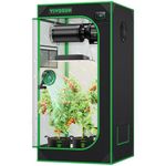 VIVOSUN S224 2x2 Grow Tent, 24"x24"x48" High Reflective Mylar with Observation Window and Floor Tray for Hydroponics Indoor Plant for VS1000