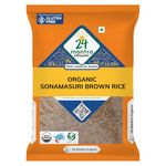 24 Mantra Organic Sonamasuri Unpolished Rice Brown/Brown Chawal - 5 Kg | Pack of 1 | 100% Organic | Chemical Free & Pesticides Free