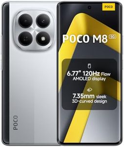XIAOMI POCO M8, Smartphone 8+256GB, 6.77" 120Hz FIoW AMOLED Display, Snapdragon® 6 Gen 3, 50MP AI Dual Camera System, 7.35mm Sleek 3D-Curved Design, Silver, Charger Not Included